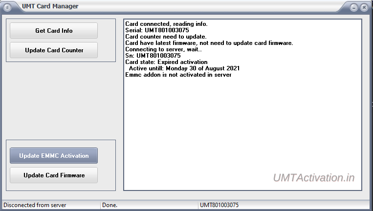 UMT Card Manager-card info