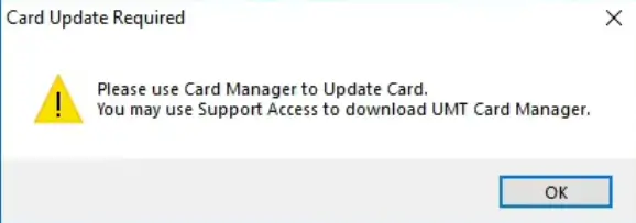 update umt card